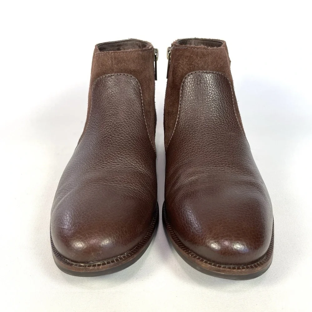 J. Jill Womens Size 8 Brown‎ Suede Leather Ankle Boots Side Zip Booties